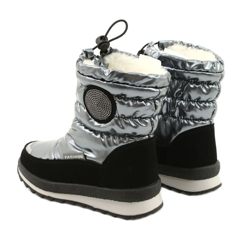 Evento Snowboots Knähöga stövlar för barn Miss❤E 21DZ23-4324 Grå svart silver- 6