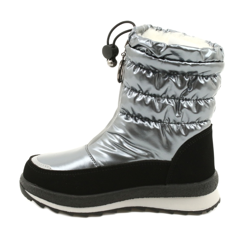 Evento Snowboots Knähöga stövlar för barn Miss❤E 21DZ23-4324 Grå svart silver- 5