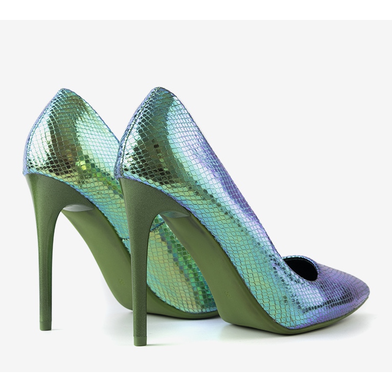 Audreys blå iriserande klackar 1