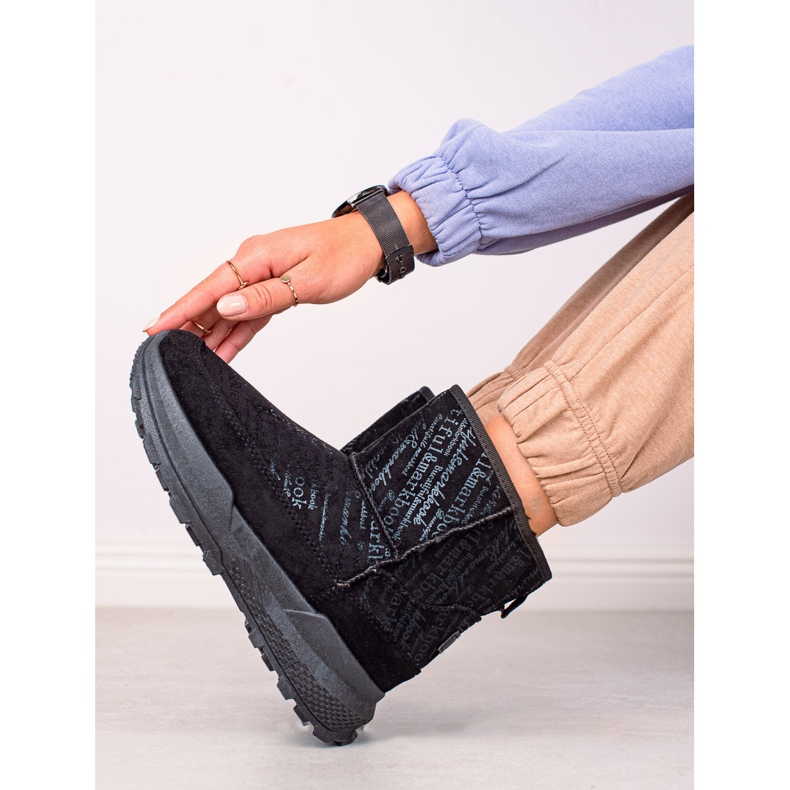 TRENDI Varm Mukluki på plattformen svart 1