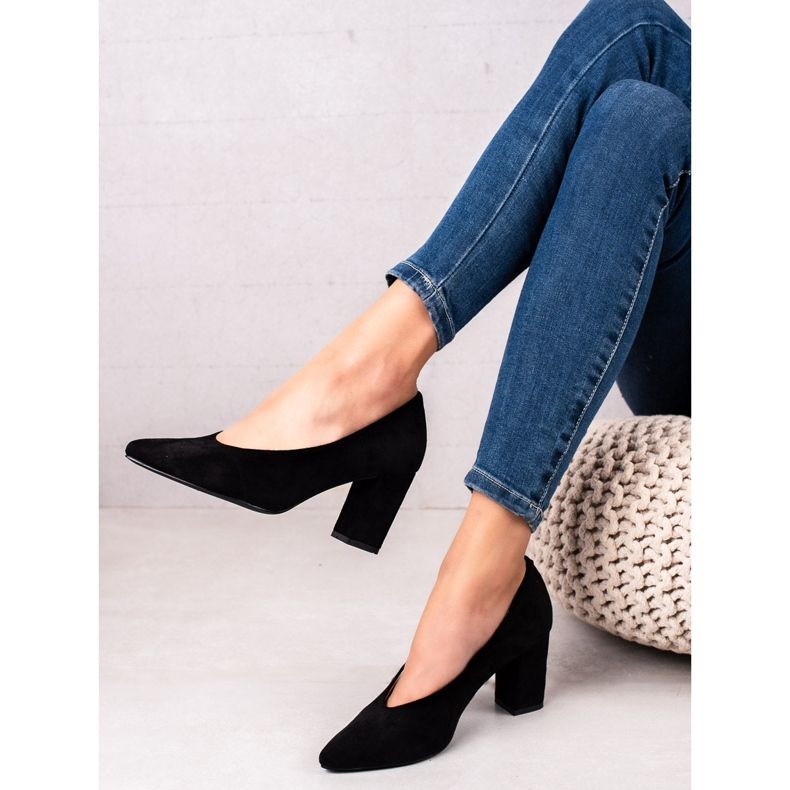 VINCEZA mocka pumpar svart 1