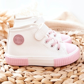 Barnhöga sneakers med kardborreband Big Star II374014 Vit rosa 5