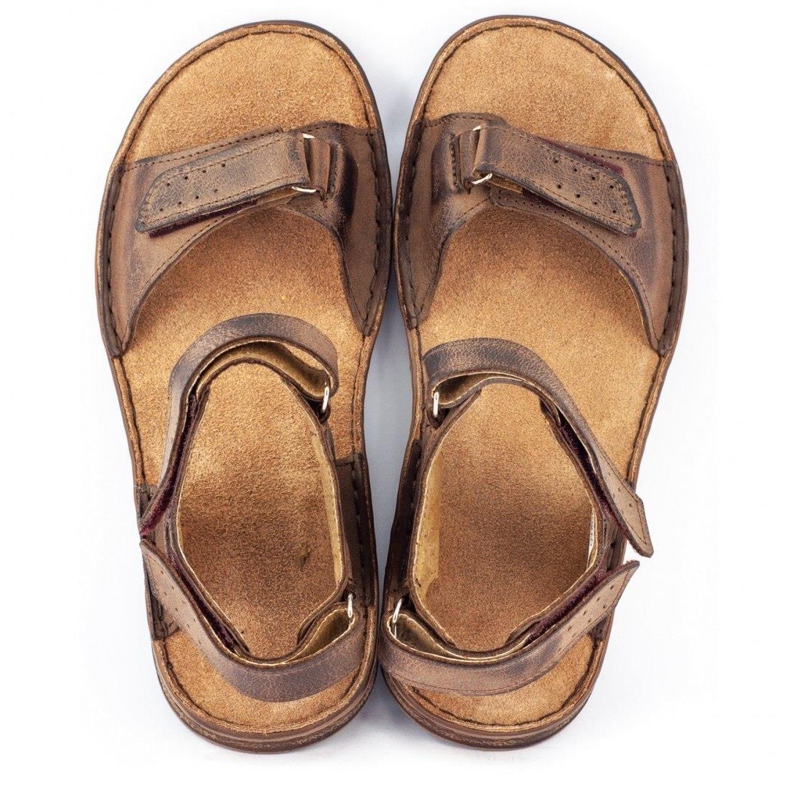 Lädersandaler för män Komodo 881K brun 3