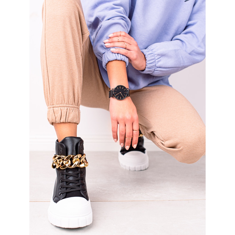 Seastar Höga sneakers med kedja svart 1