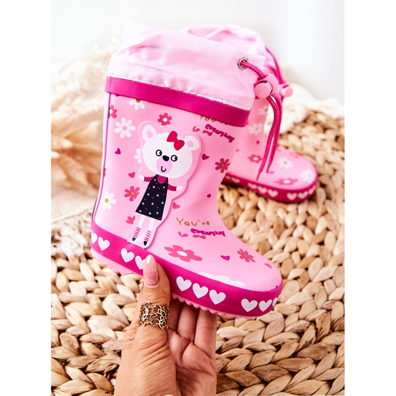 Barnens rosa gummi galosherar Zinstinas björn 1