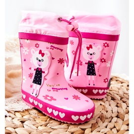 Barnens rosa gummi galosherar Zinstinas björn 2