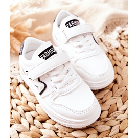 Barnsportskor med kardborreband svart och vit Santi 2