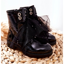 S.Barski Barnens svarta varma lackerade stövlar Semissa 1