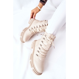 FI1 Varma stövlar för kvinnor Trappers Beige Perfect 1