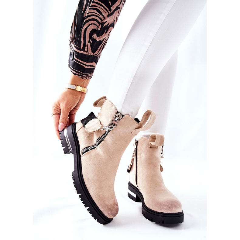 PS1 Isolerade stövlar med dragkedja Beige Cortona 2