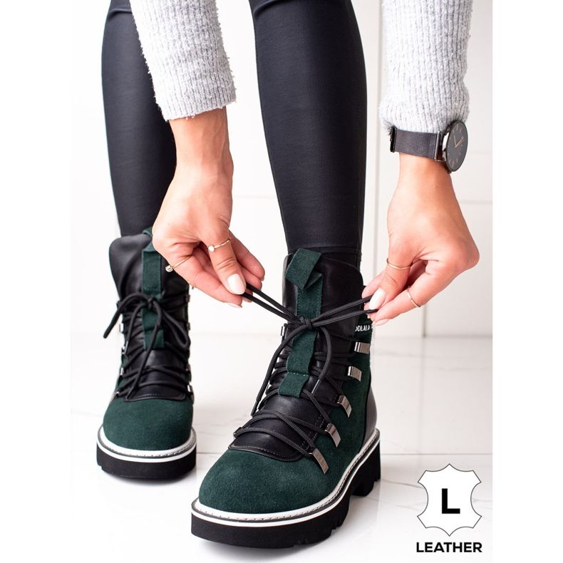 Läder ARTIKER stövlar grön 1