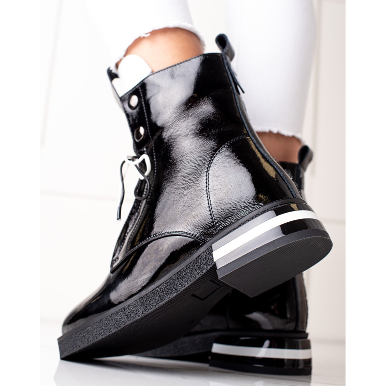 Trendiga läder ARTIKER stövlar svart 2