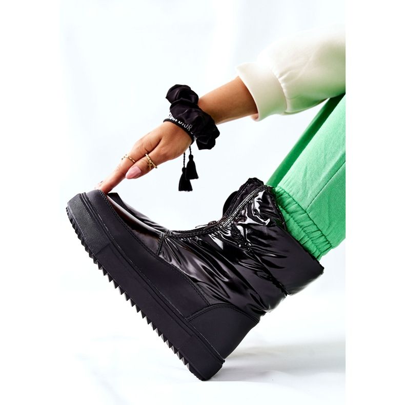 S.Barski Kvinnors svarta Monile varma snöskor 2