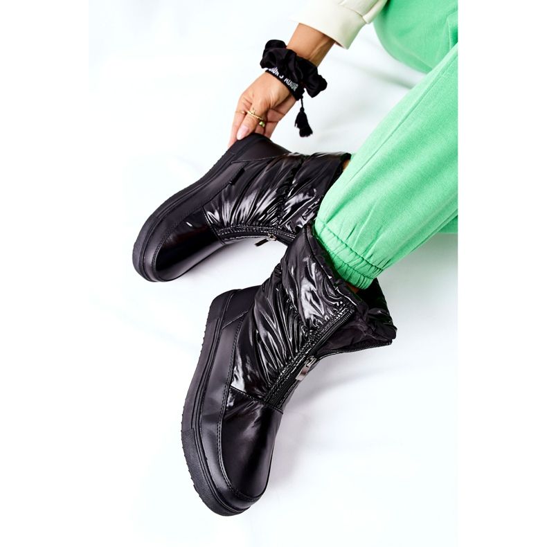 S.Barski Kvinnors svarta Monile varma snöskor 1