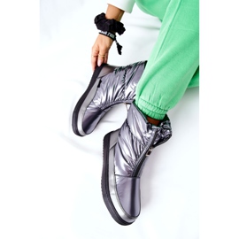 S.Barski Kvinnors grå Monile varma snöskor silver- 1