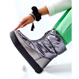 S.Barski Kvinnors grå Monile varma snöskor silver- 2