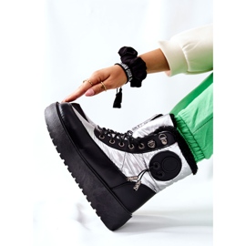 S.Barski Silvervarma Kennilis snöskor för kvinnor svart silver- 2