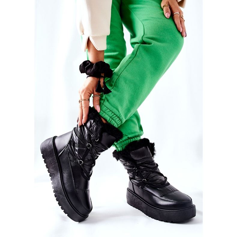 S.Barski Black Gordian Black Warm Snow Boots för kvinnor svart 2