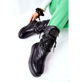 S.Barski Kvinnors svarta varma snöskor Chardonnay 1