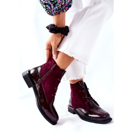 Mocka Warm Boots Sergio Leone BT401 Burgundy rödvin 2