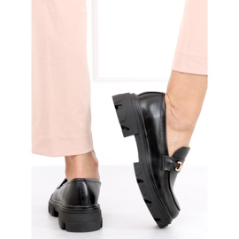 Svart YY11 Svarta loafers med tjocka sulor 1