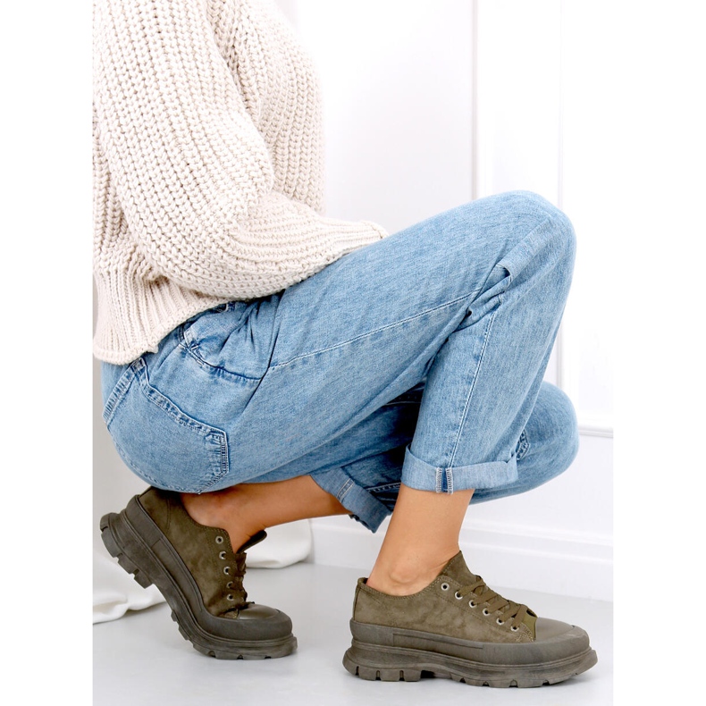 Lily Green sneakers med hög sula grön 1