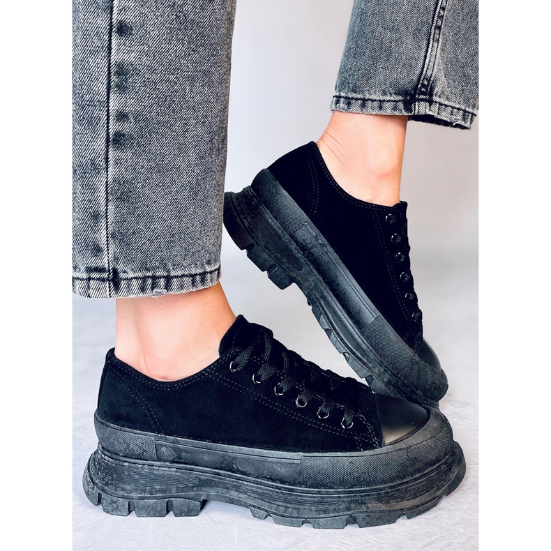 Lily Black sneakers med hög sula svart 2