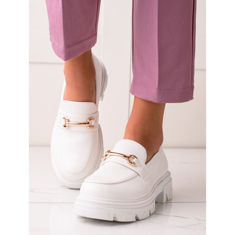 Diamantique Eco Leather Loafers vit 1