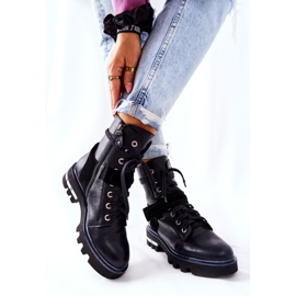 Maciejka Black Leather Workers Boots 05219-01 svart 2