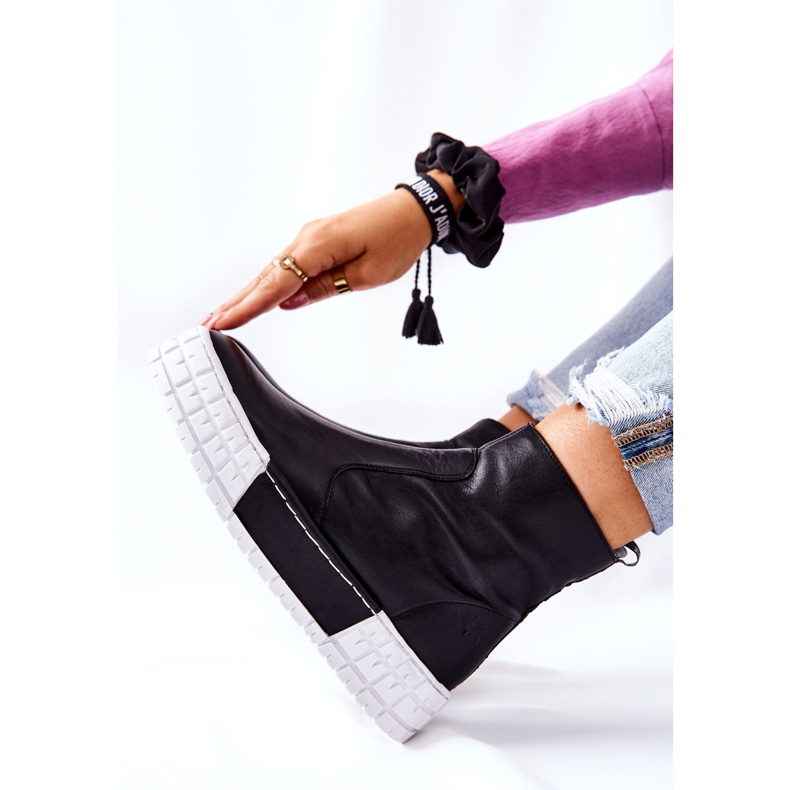 Maciejka Läderstövlar på plattformen Svart 05216-01 2