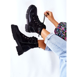 POTOCKI Läderstövlar Arbetare bundna svarta på ditt sätt! 2