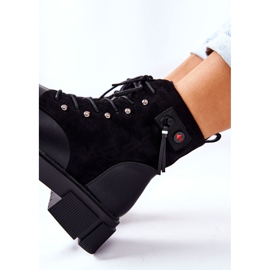 POTOCKI Läderstövlar Arbetare bundna svarta på ditt sätt! 1