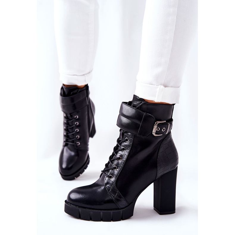 POTOCKI Stövlar på en hög stolpe Svart bunden Fasha 1