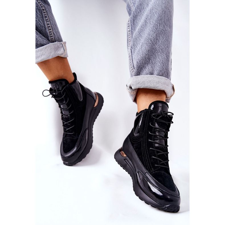 POTOCKI Svarta Chocci Black Leather Sports Sneakers 2