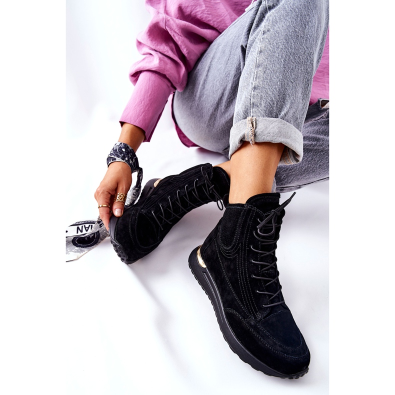 POTOCKI Sportskor med hög mocka Svart Chocci 1