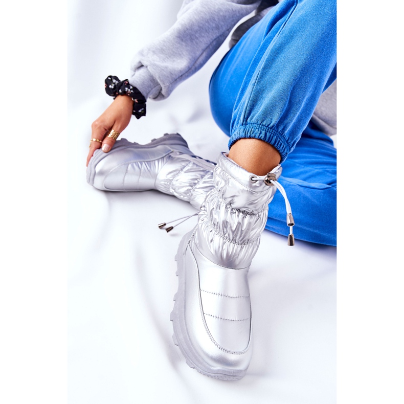 PE1 Kvinnors silver Starbone varma snöskor med dragkedja silver- 2