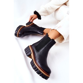 Maciejka Black Leather Workers Boots 05312-01 svart 1