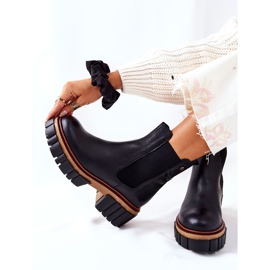 Maciejka Black Leather Workers Boots 05312-01 svart 2