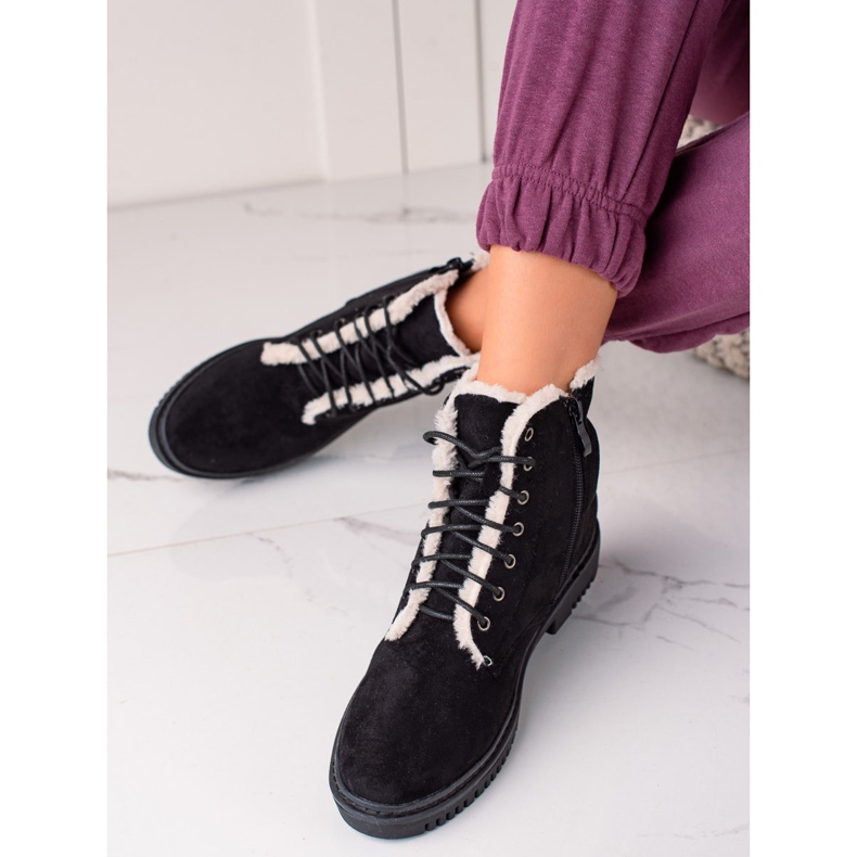 TRENDI Stövlar Fångare Med Päls På Övre svart 2