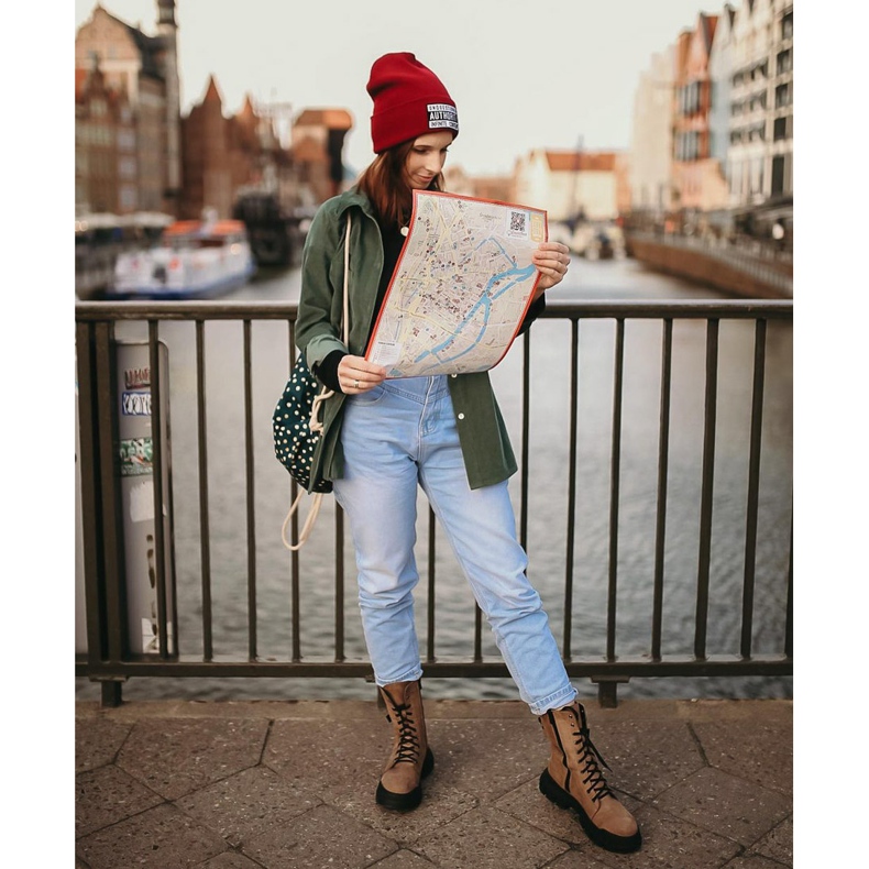 SHELOVET Mocka stövlar på plattformen brun 1