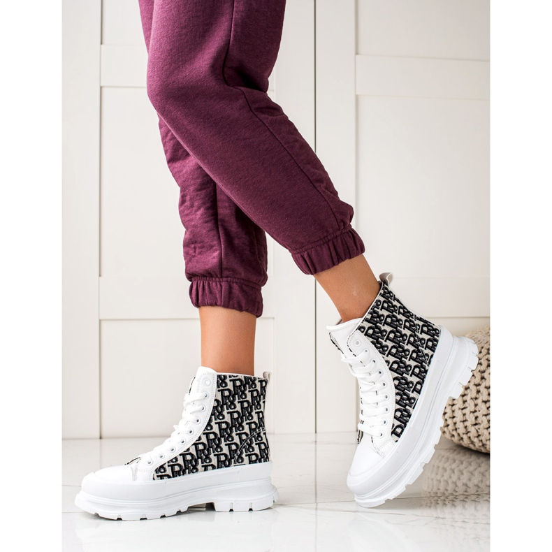 TRENDI High White Fashion Sneakers vit svart 1