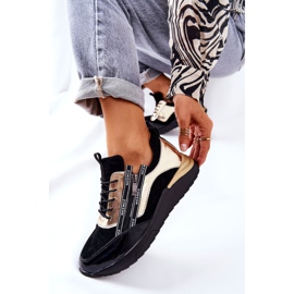 POTOCKI Läder Sportskor Sneakers Svart Guld Minor 1