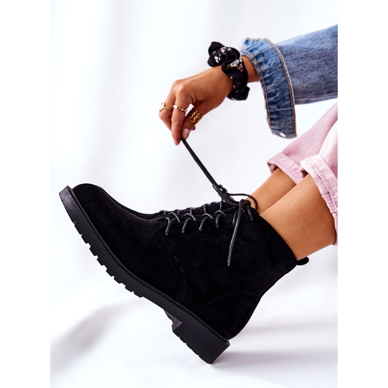 PH1 Klassiska svarta Melome knutna stövlar 2