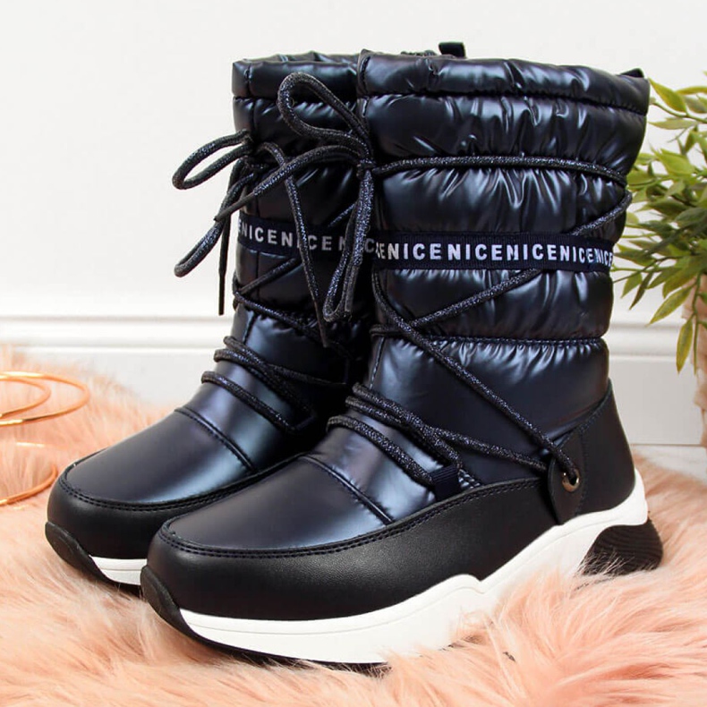 Vattentäta snöskor Jr EVE324A marinblå vit 1