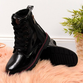 Isolerade lackerade stövlar Jr EVE327A svart vit 2