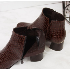Högklackade stövlar med ormskinn Potocki W WOL30B brun 1