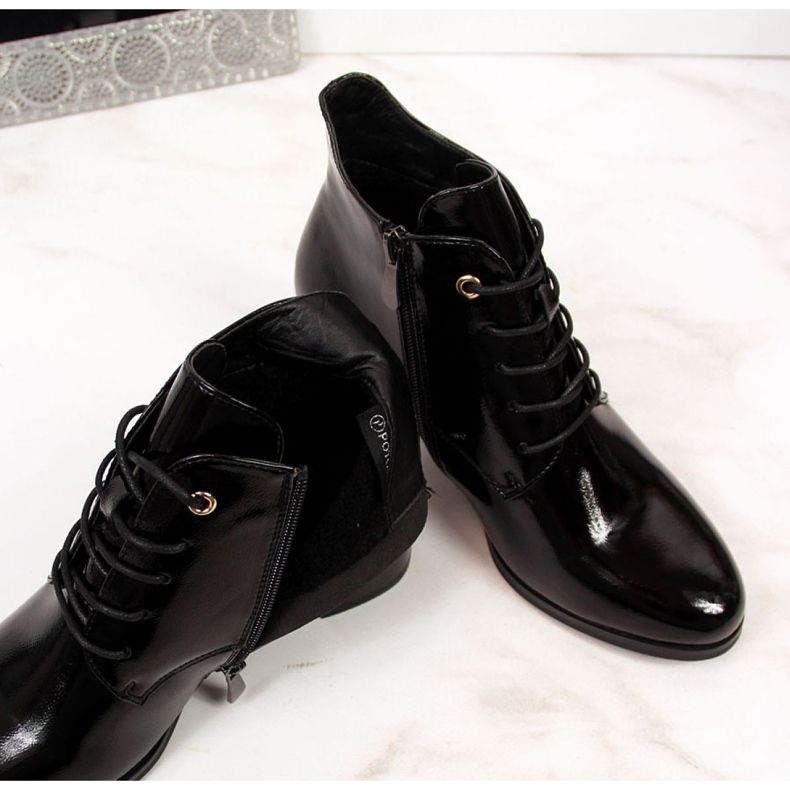 Patenthögklackade stövlar Potocki W WOL32 svart 1