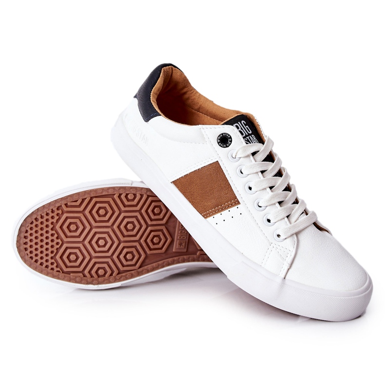 Läder Sneakers Big Star II174037 Vit-Beige brun 1