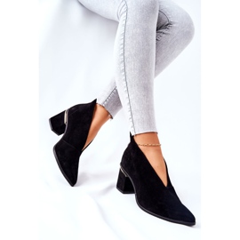 Läderstövlar på högklackat Laura Messi svart 2344 2