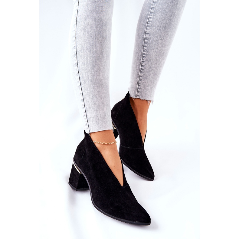 Läderstövlar på högklackat Laura Messi svart 2344 1